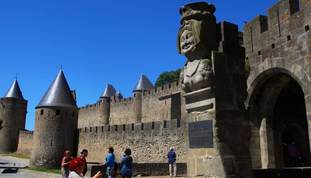 Carcassonne in Südfrankreich - Stadttor 2