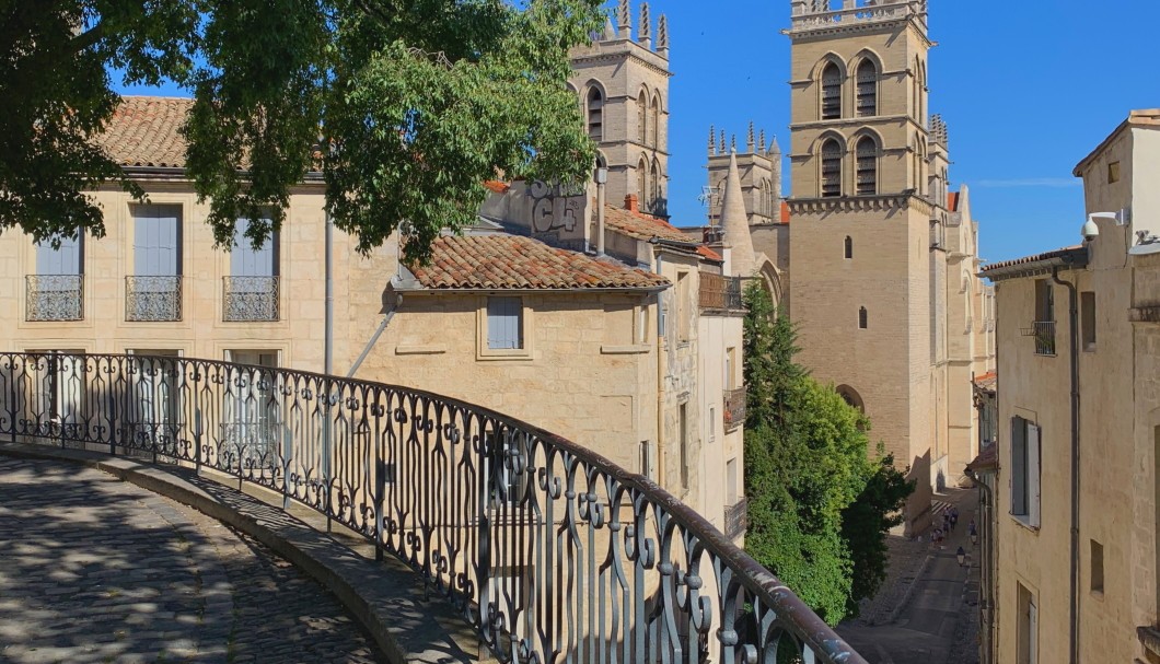 Südfrankreich am Meer Languedoc - Montpellier Blick auf Kathedrale