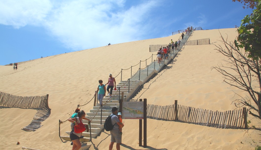 Die Dune de Pilat an der Atlantikküste - am Treppenaufgang 