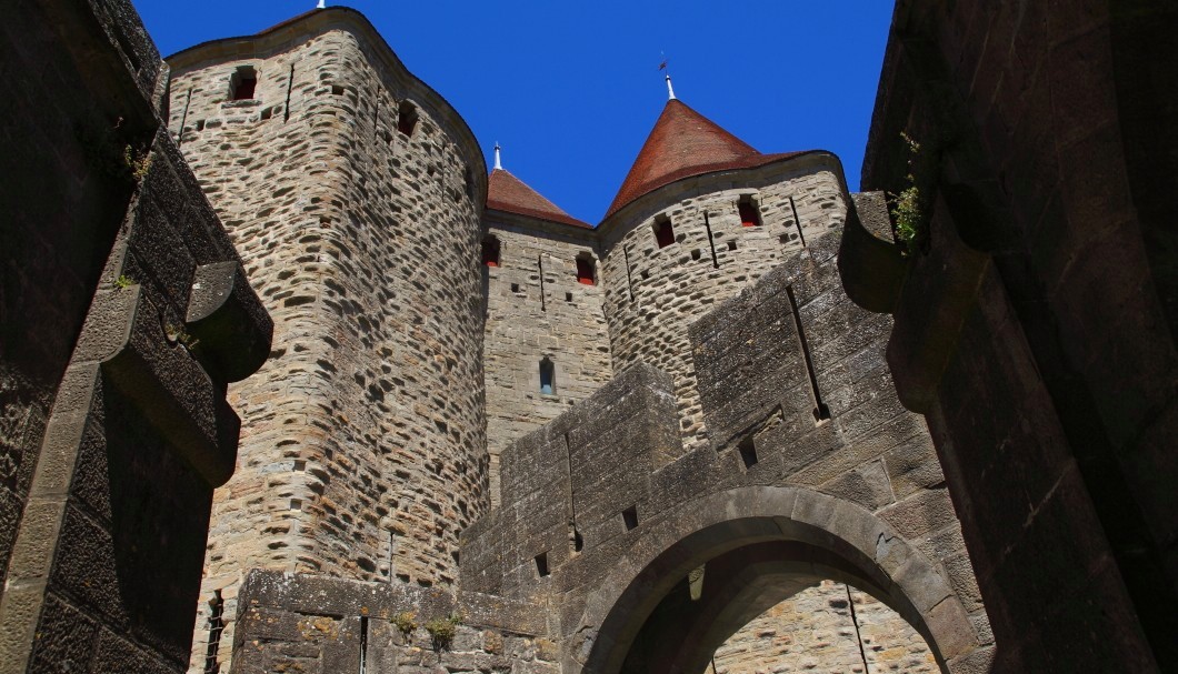 Carcassonne in Südfrankreich - Stadttor 4