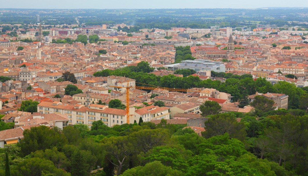 Nîmes in Südfrankreich - Turm Tour Magne Aussicht auf Nîmes