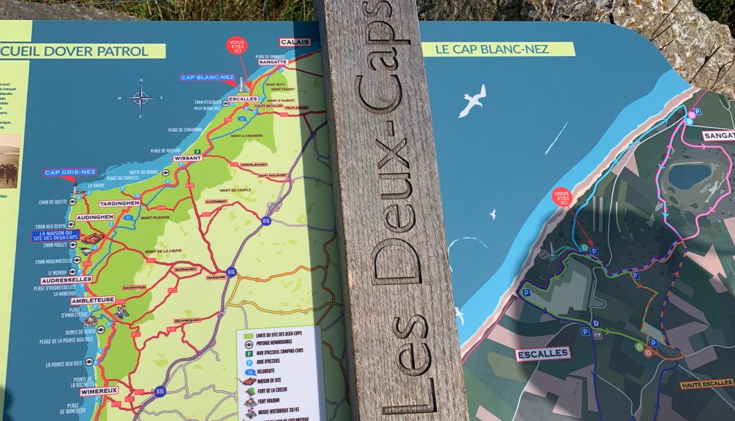 Cap Blanc Nez in Nordfrankreich am Meer - Karte, Wanderungen