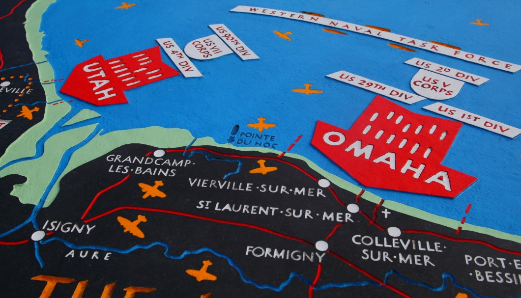 Landungsstrände Normandie - Karte Omaha Utah Beach