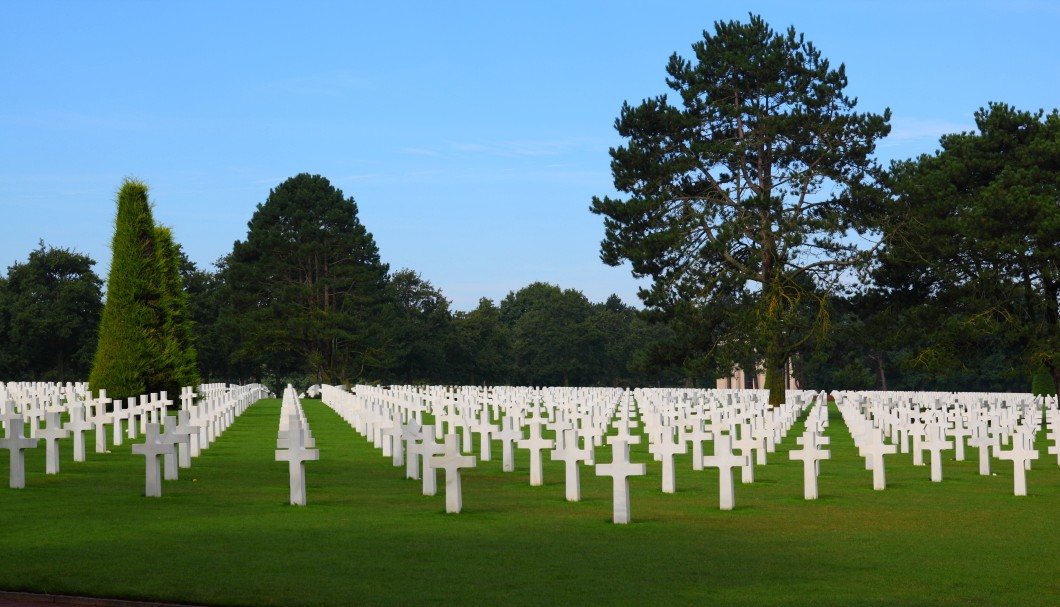 Amerikanischer Soldatenfriedhof Colleville-sur-Mer Normandie - Gräber Grabsteine 1
